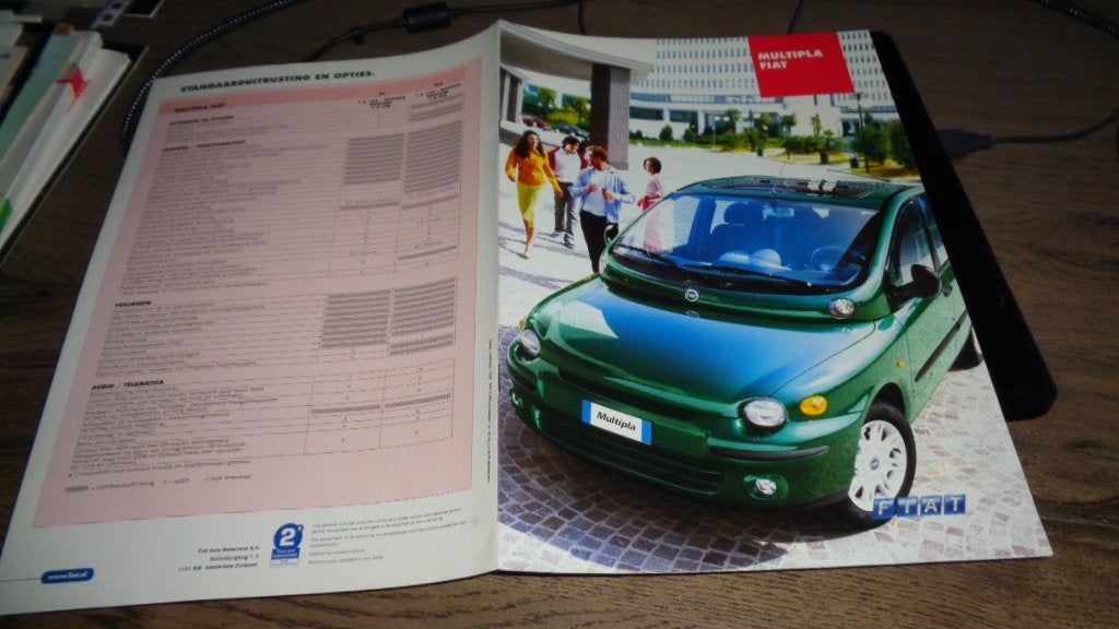 Folder  FIAT  MULTIPLA  ,  5-2002, Verzenden, Nieuw, Overige merken
