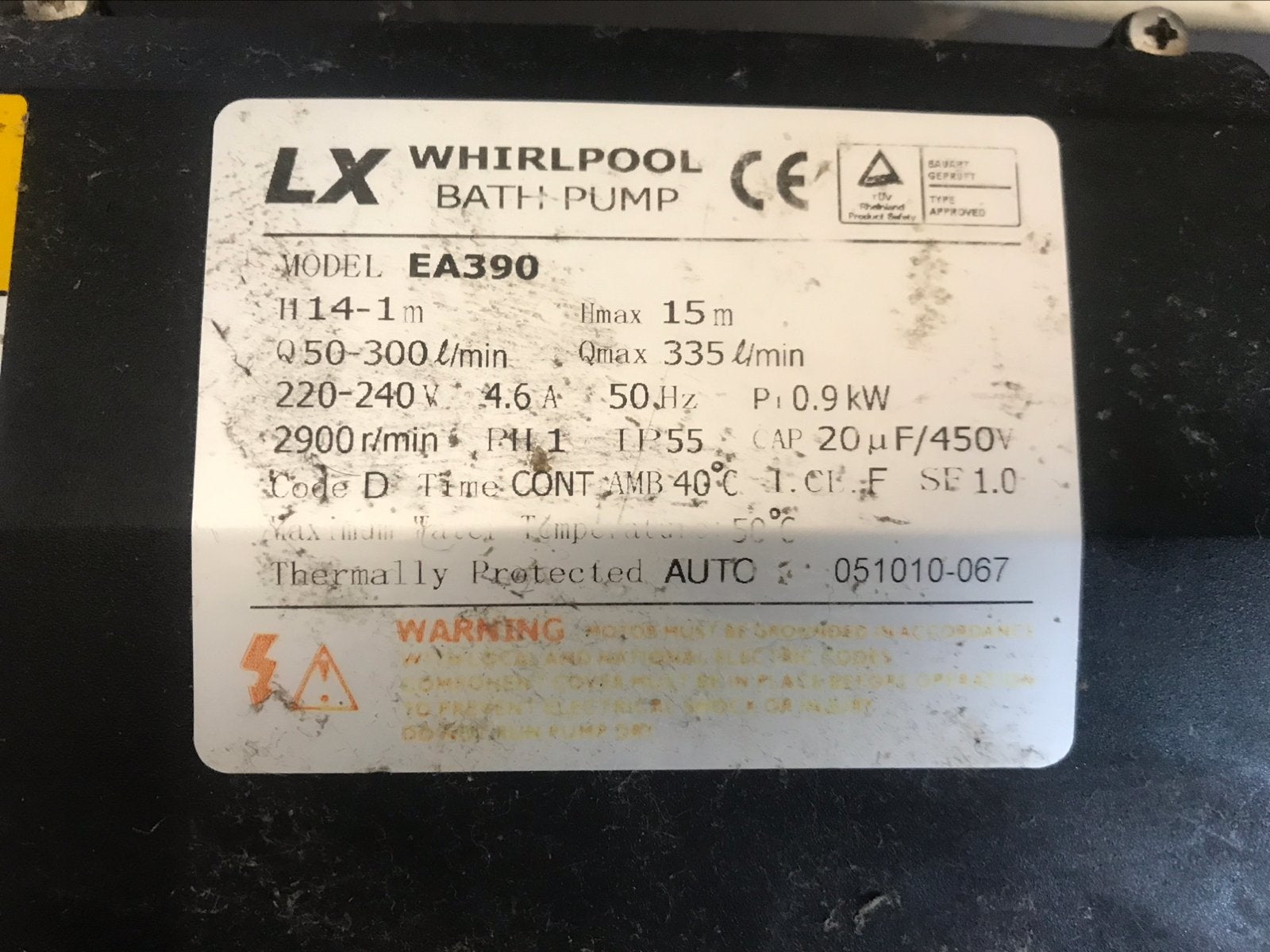 LX Bad pomp whirlpool pomp spa circulatiepomp, Ophalen of Verzenden, Zo goed als nieuw, Minder dan 50 watt