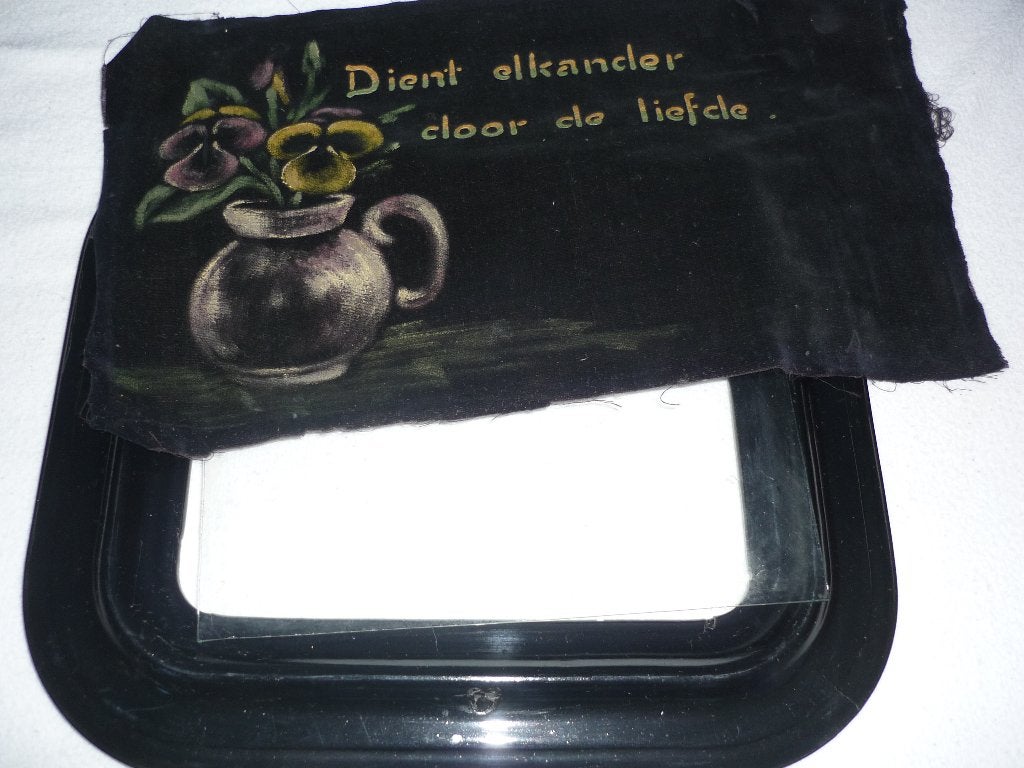 oud stoffen schilderij, Antiek en Kunst, Ophalen of Verzenden