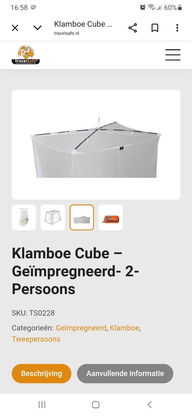 klamboe travelsafe, Ophalen of Verzenden, Nieuw, Overige typen