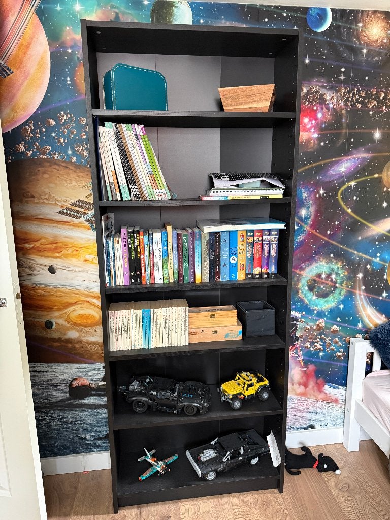 IKEA billy boekenkast zwart eikenpatroon, Huis en Inrichting, Ophalen, Met plank(en), Gebruikt, 200 cm of meer