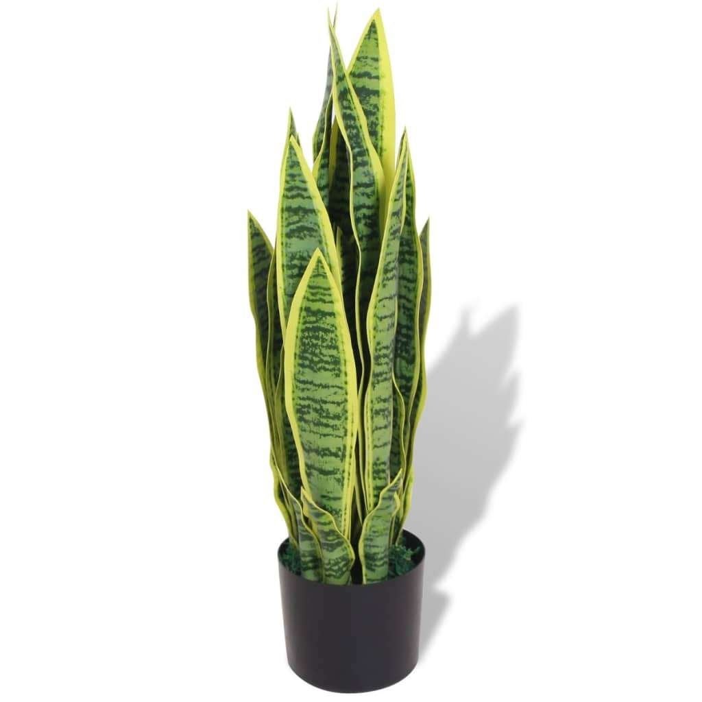 Kunstplant sansevieria vrouwentong sanseveria 65cm GRTS BZRG, Binnen, Groen, Verzenden, Met pot of vaas