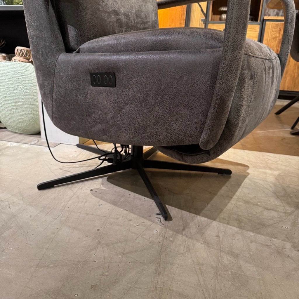 Relaxfauteuil Seduto Microleder Dakota Grey Elektrisch -, Niet ingevuld, Niet ingevuld, Niet ingevuld