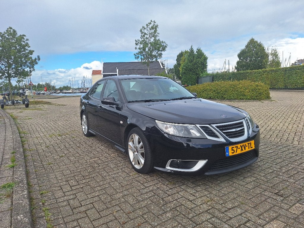 Saab 9-3 2.8 Turbo V6 Aero AUT MY2008 Zwart 300pk nieuwe APK, Auto's, Dealer onderhouden, 1800 kg, Xenon verlichting, Zwart