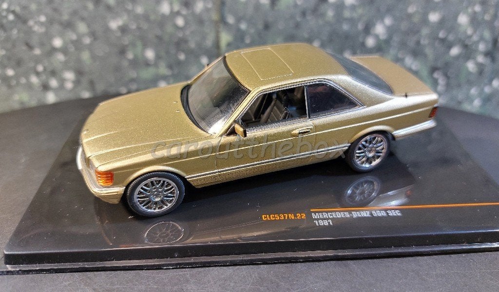 Mercedes 500 SEC 1981 beige 1:43 Ixo V989, Hobby en Vrije tijd, Verzenden, Nieuw, Auto, Overige merken