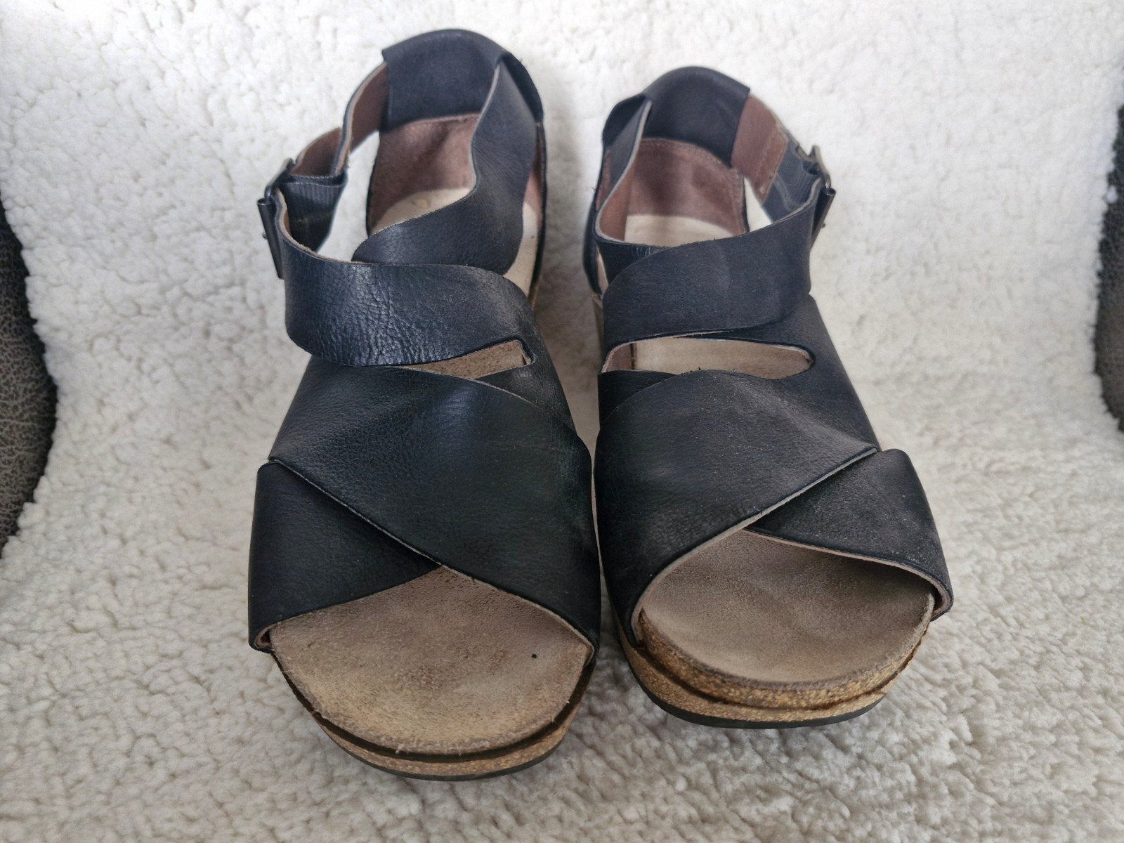 zwart leren design schoenen met plateauzool maat 38, Kleding | Dames, Ophalen of Verzenden, Zo goed als nieuw, Zwart, Sandalen of Muiltjes