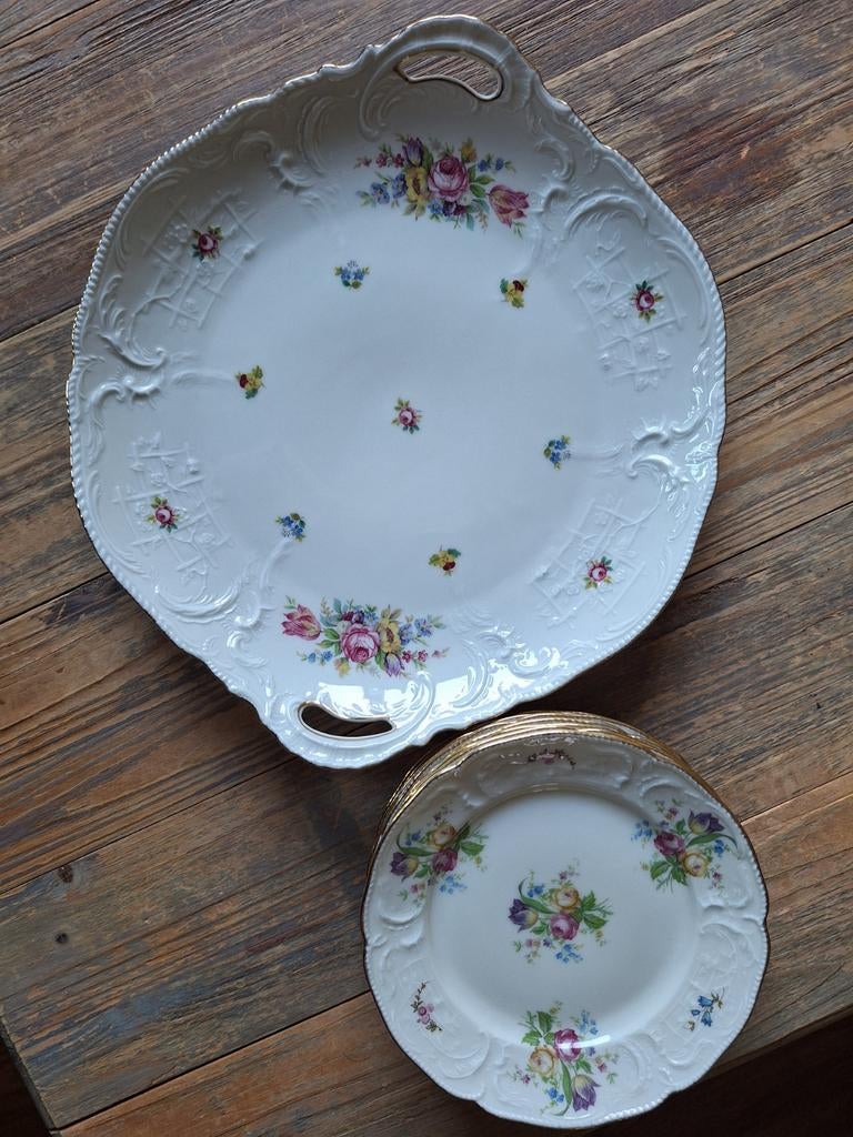 Vintage Rosenthal Sanssouci Continental Floral gebaksschaal, Ophalen of Verzenden