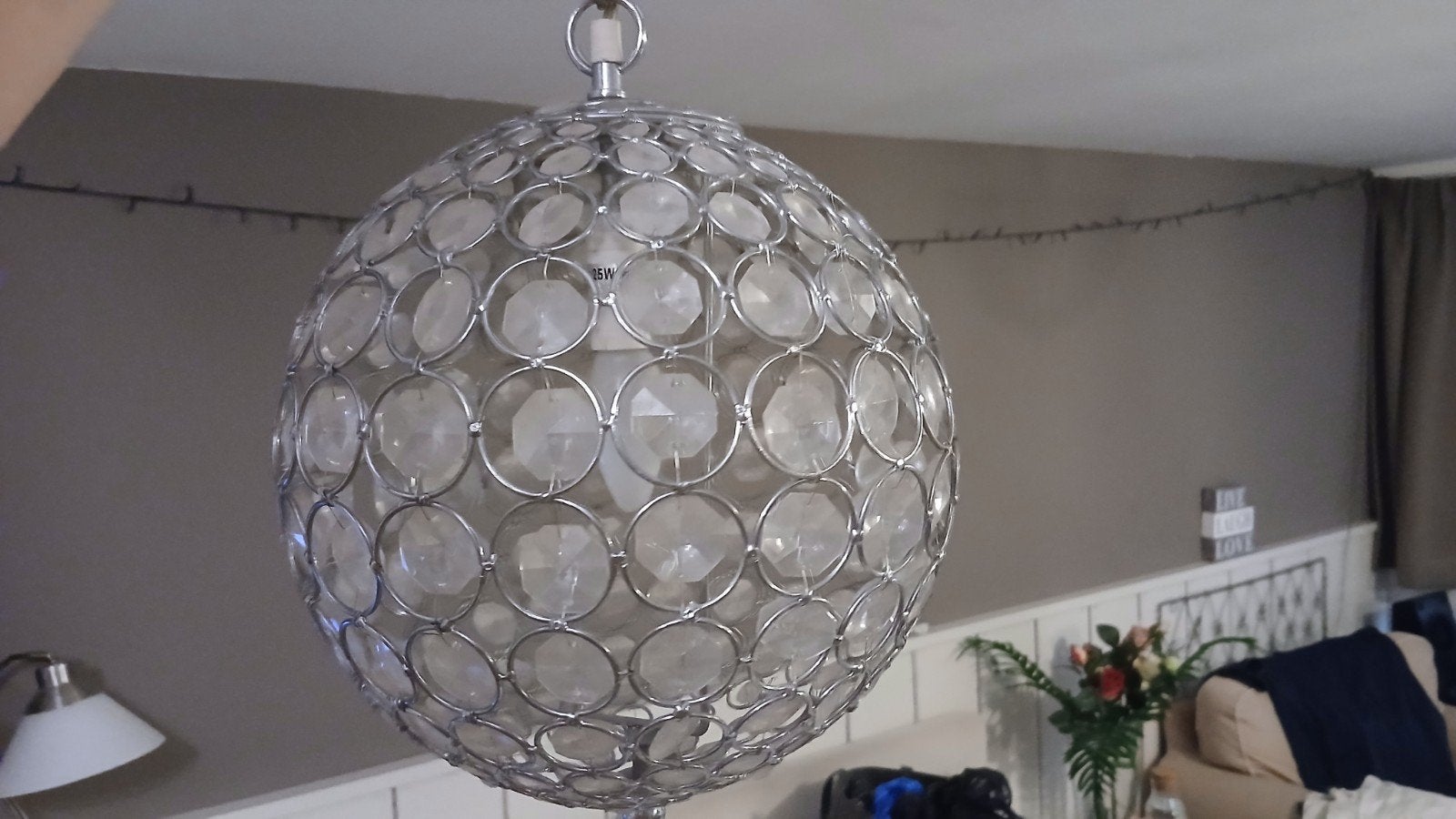Kristallen hanglamp - vergelijkbaar met Gamma Carballo, Ophalen, Gebruikt, Glas, Modern, Glamour, Kristal