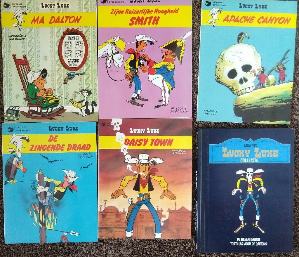 Lucky Luke Stripboeken VHS-video DVD CD Hoeft niet in 1 koop, Meerdere stripboeken, Ophalen of Verzenden, Zo goed als nieuw