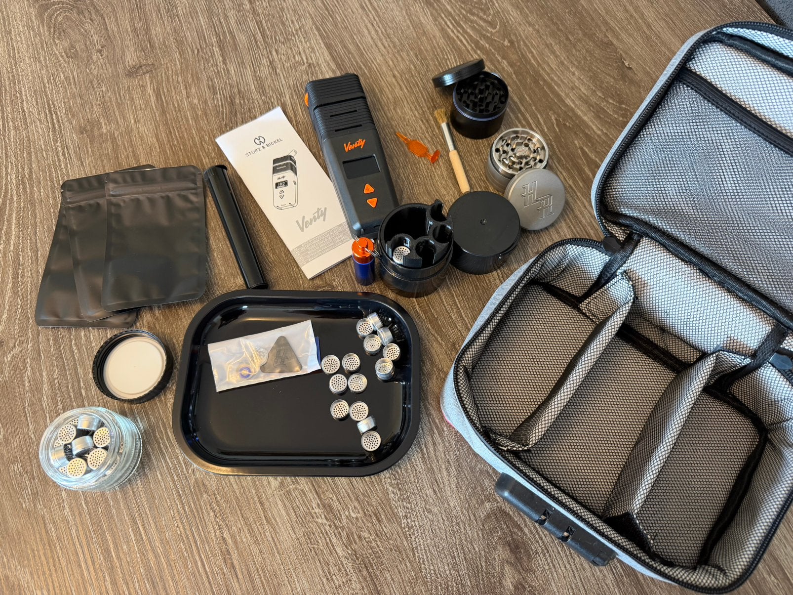 Venty complete set + Herb Ripper SS grinder + capsules, Ophalen, Zo goed als nieuw