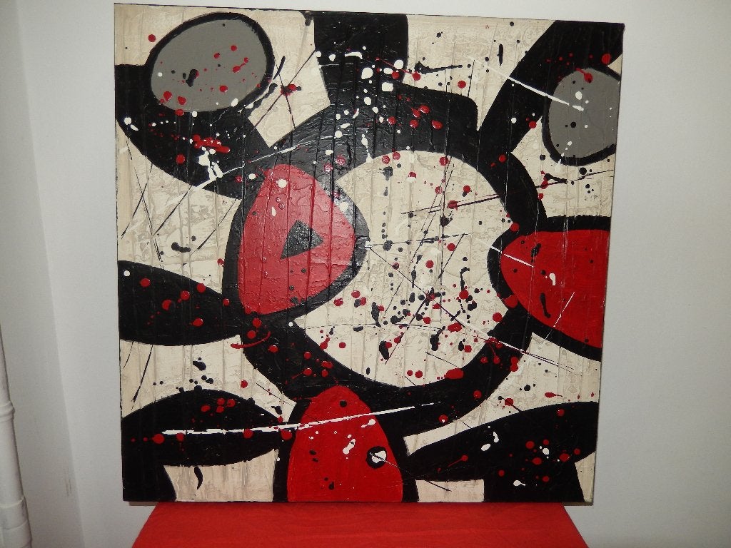 Modern schilderij op canvas...... 'Space Age', Ophalen