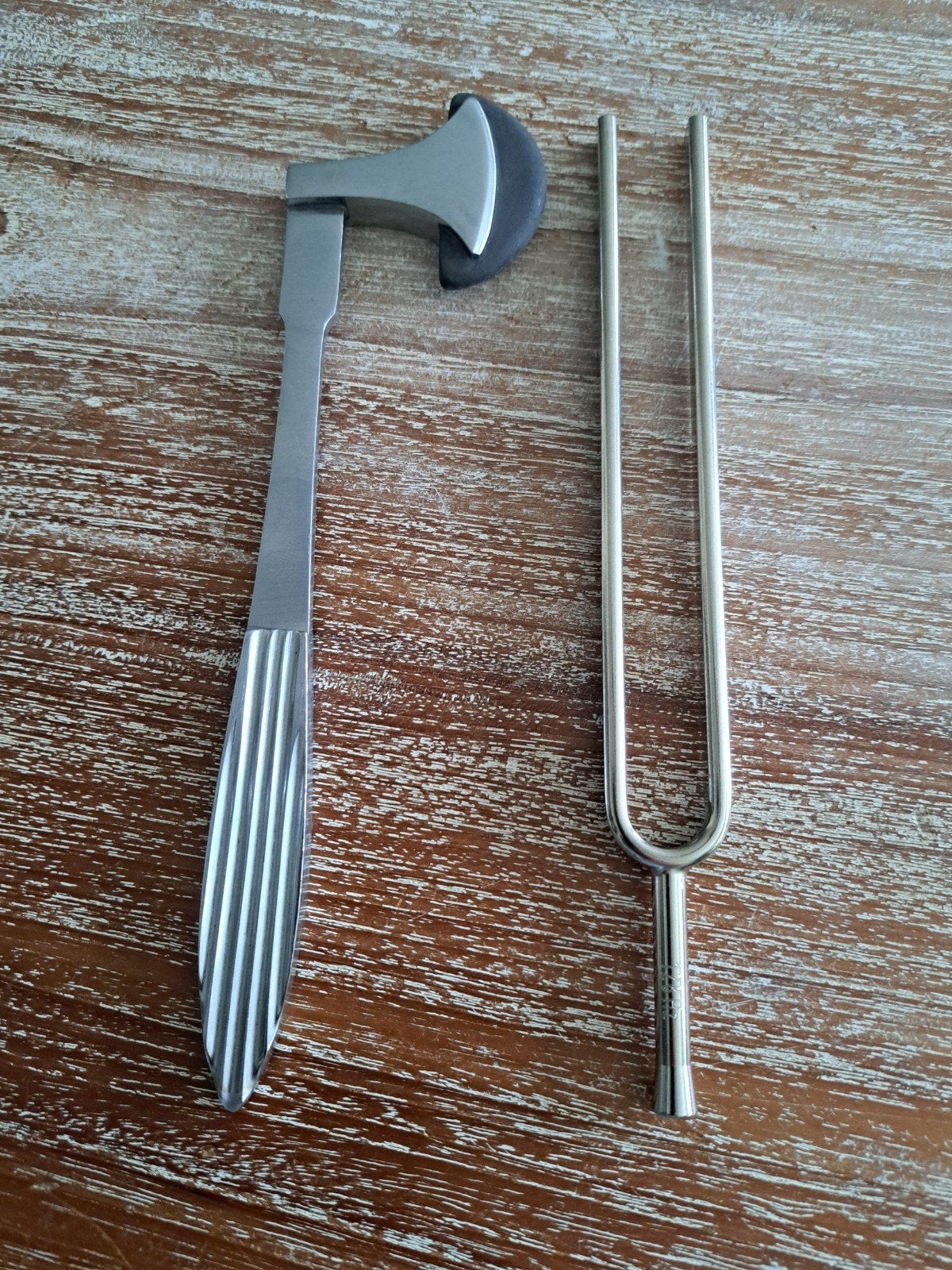 vintage medische instrumenten stemvork Germany + reflexhamer, Ophalen of Verzenden, Gebruikt