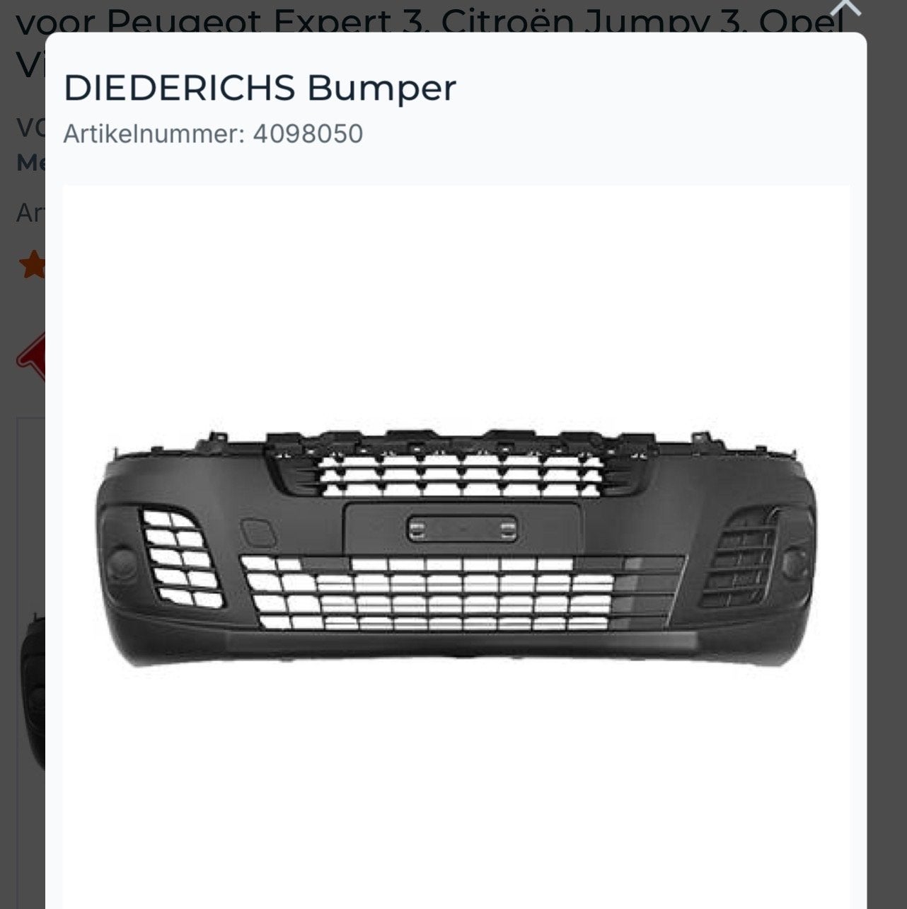Bumper Voor Peugeot Expert 3, Jumpy 3, Vivaro C, Scudo 3, Ophalen, Voor, Nieuw, Bumper