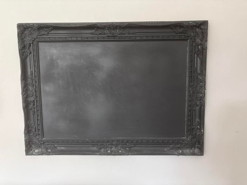 Zwart geverfde houten schilderijlijst, Gebruikt, 50 tot 75 cm, Ophalen of Verzenden, Schilderij