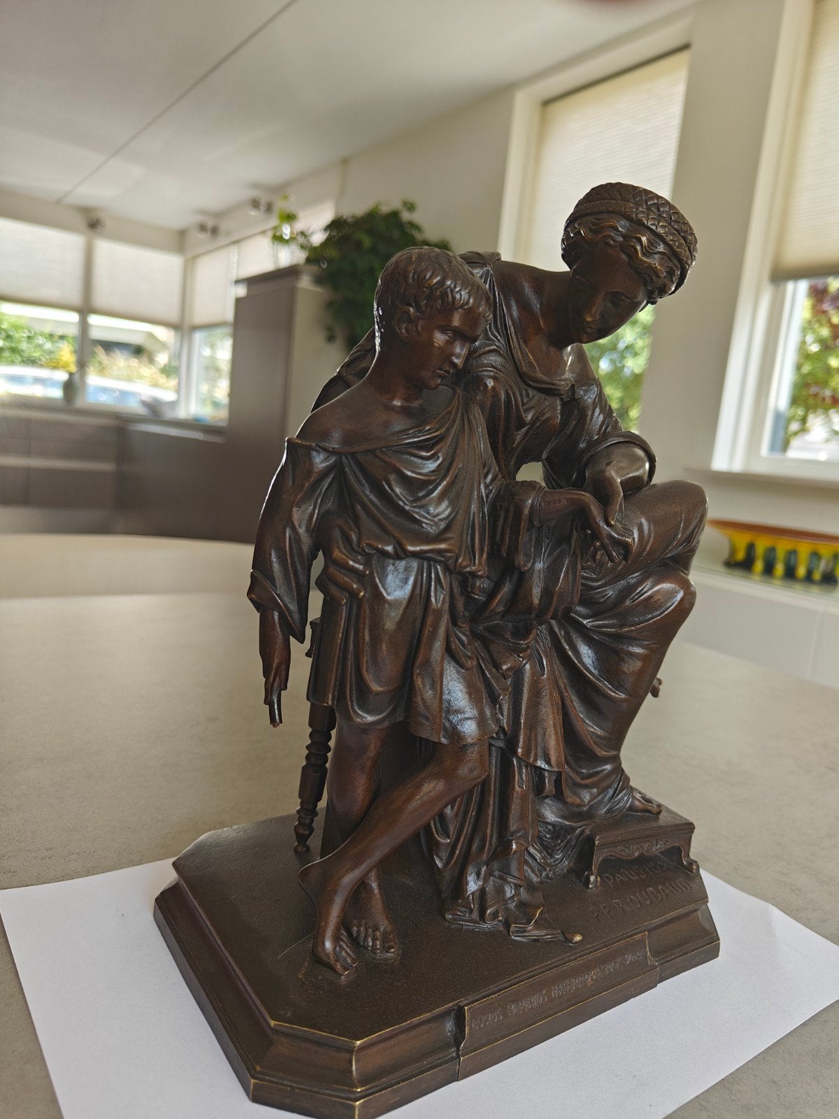 Antiek bronzen beeld grand tour Roubaud, Ophalen, Brons