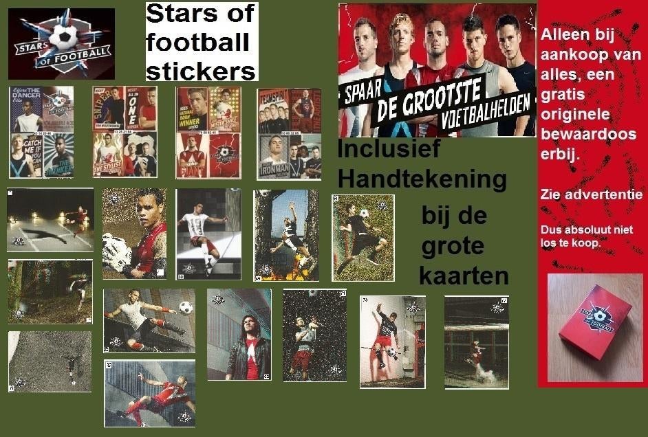 Stars of Football stickers/kaarten voetbal INCL.handtekening, Verzamelen, Albert Heijn, Ophalen of Verzenden