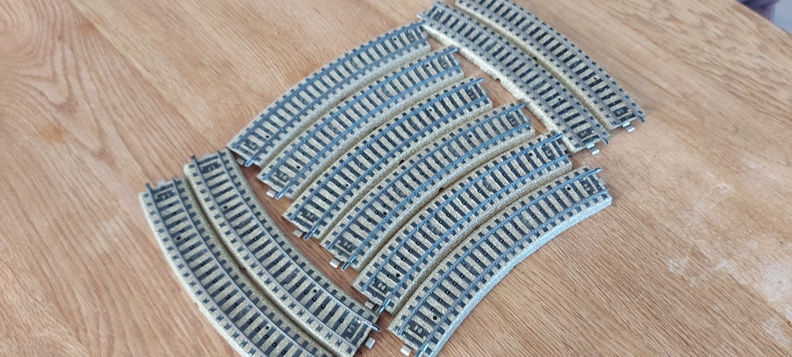 10 Märklin gebogen m-rails artnr 5120, Arnold, Gelijkstroom, Rails, Ophalen of Verzenden
