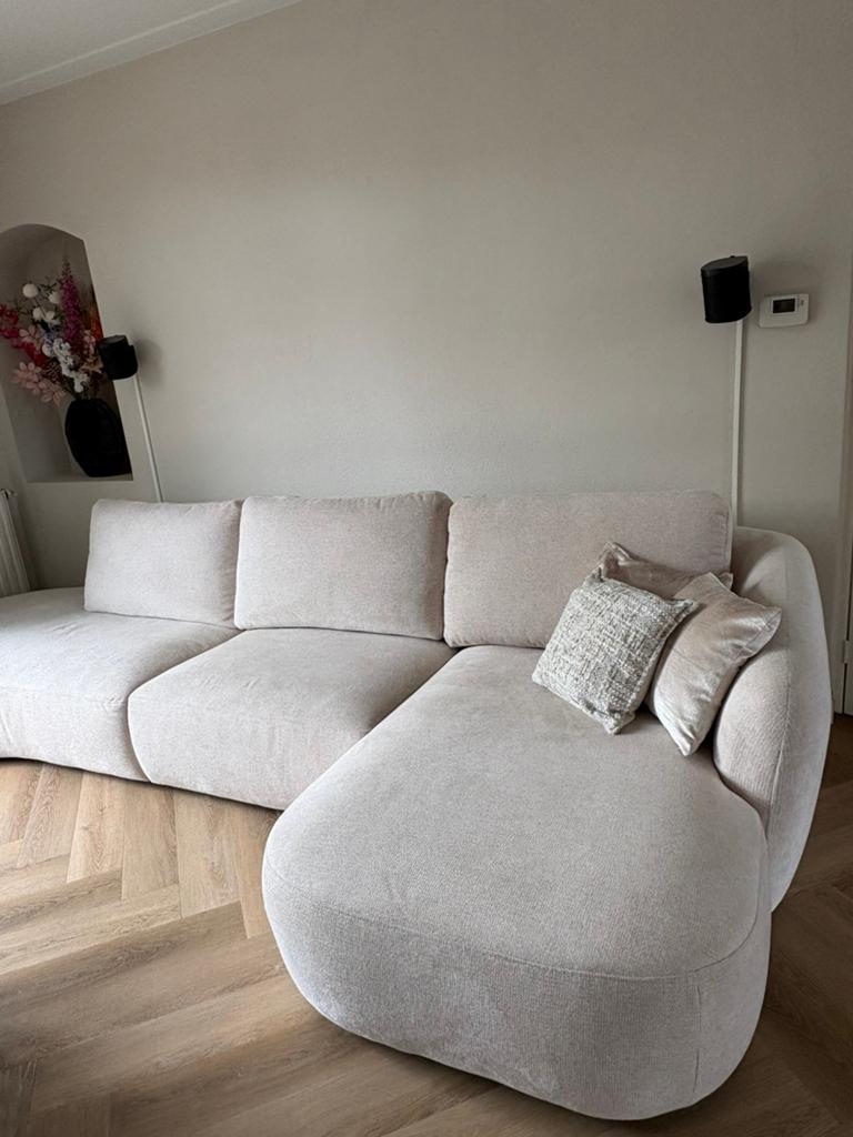 Mooie zitmaxx bank incl lounge in wit beige, 2 maandjes oud, Ophalen, Vierpersoons of meer