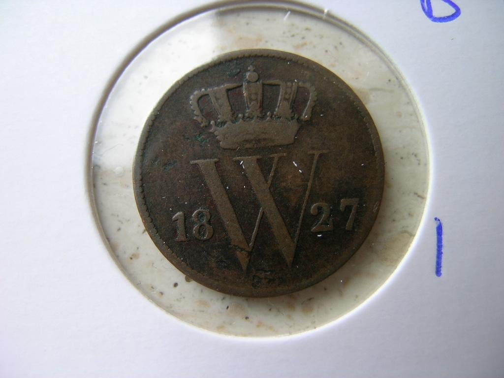 Cent 1827 Brussel, Ophalen of Verzenden, Koning Willem I, 1 cent, Losse munt