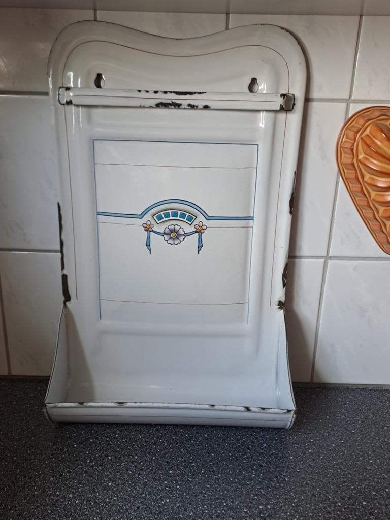Vintage emaille lepelrek brocante., Ophalen of Verzenden
