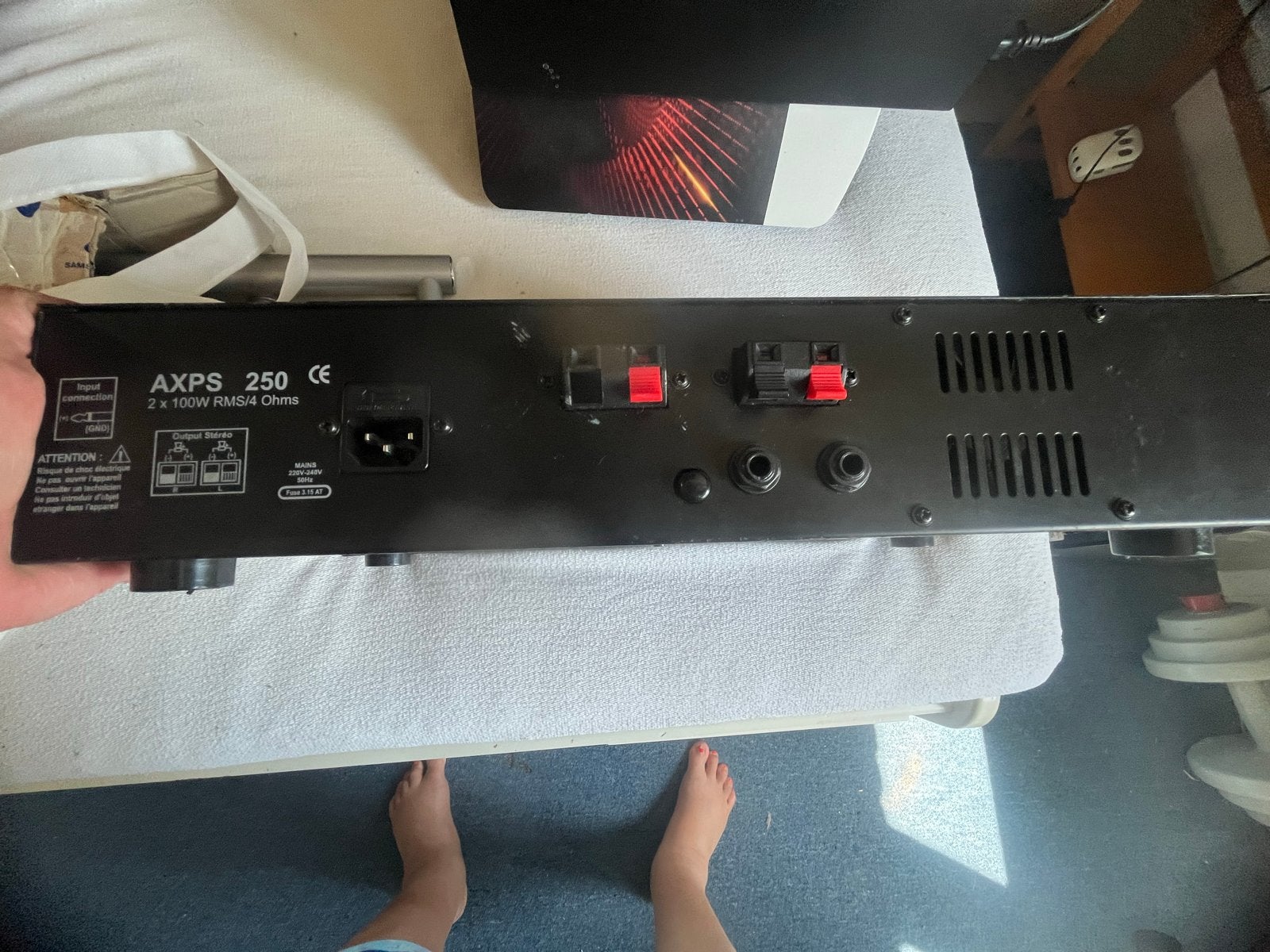 XXL AXPS-250 Versterker - 2x 100W RMS/4 Ohms, Gebruikt, 120 watt of meer, Stereo, Ophalen