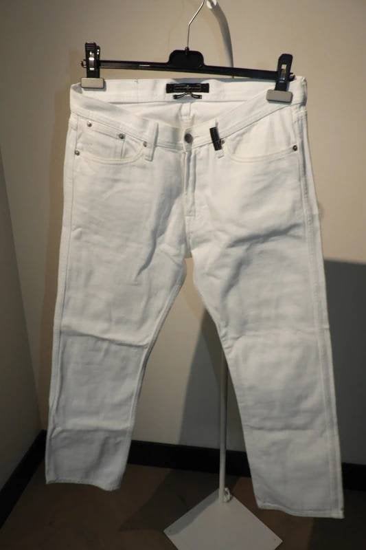 Stone Island witte jeans broek merklabel merk druk W31, Kleding | Heren, Verzenden, Wit, W32 (confectie 46) of kleiner, Stone Island