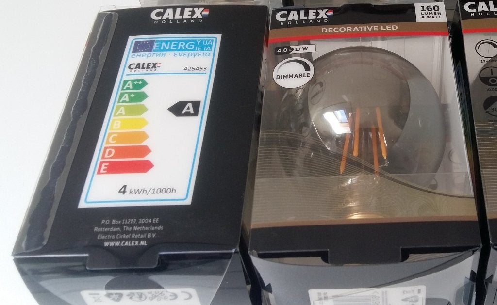 nieuwe Calex titanium G80 Globe lamp 160lm dimbaar, Huis en Inrichting, Lampen | Losse lampen, Ophalen, Nieuw, E27 (groot), Led-lamp