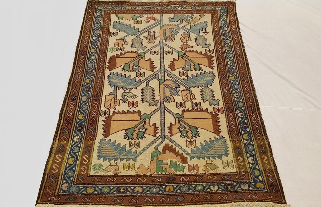 Vintage Perzisch tapijt Hamadan 155 x 107 Kleed/Kelim/Loper, Antiek en Kunst, Antiek | Kleden en Textiel, Ophalen of Verzenden