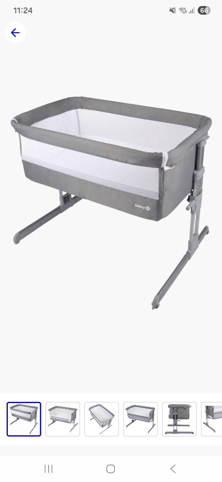 Safety 1st Calidoo Co-Sleeper Wieg - Grijs, Ophalen, Zo goed als nieuw, Wieg