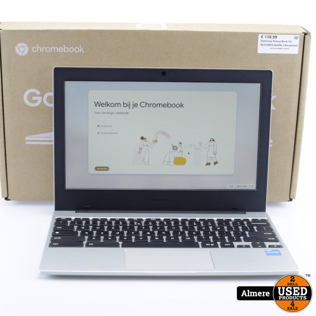 Samsung Galaxy Book Go XE310XDA-KA2NL | Nieuwstaat, Computers en Software, Chromebooks, Samsung, Gebruikt, Support@Samsung.com
