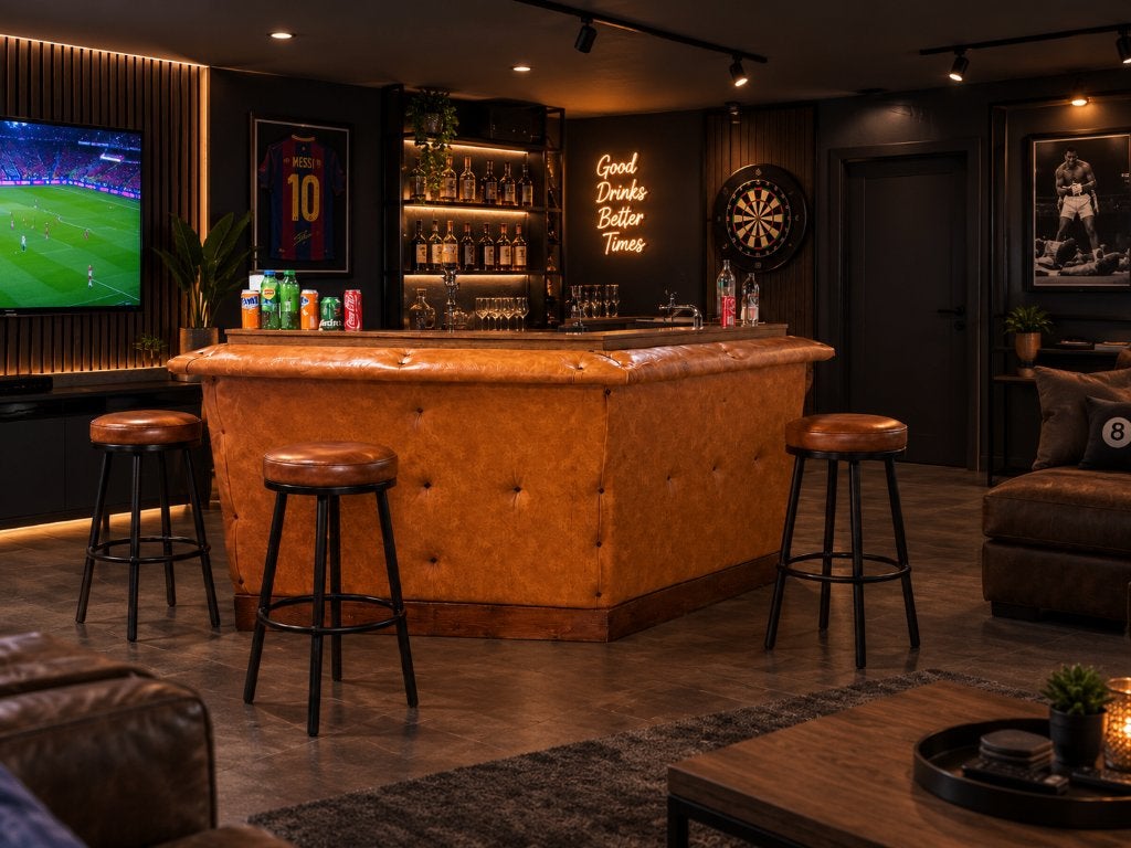 Vintage Bar met -Perfect voor Thuisbar/mancave, Ophalen, Gebruikt, Inclusief barstoelen