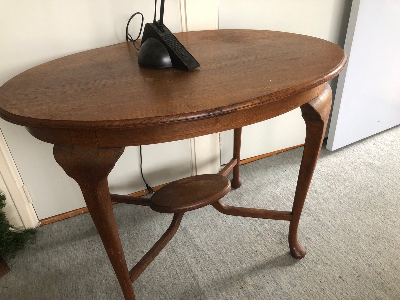 Antieke houten salontafel - ovaal, Ophalen of Verzenden