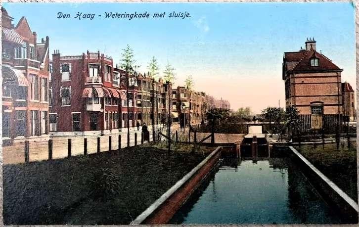 Den Haag 120, Weteringkade met sluisje, verstuurd 1913, 5,==, Verzenden, Voor 1920, Gelopen, Zuid-Holland