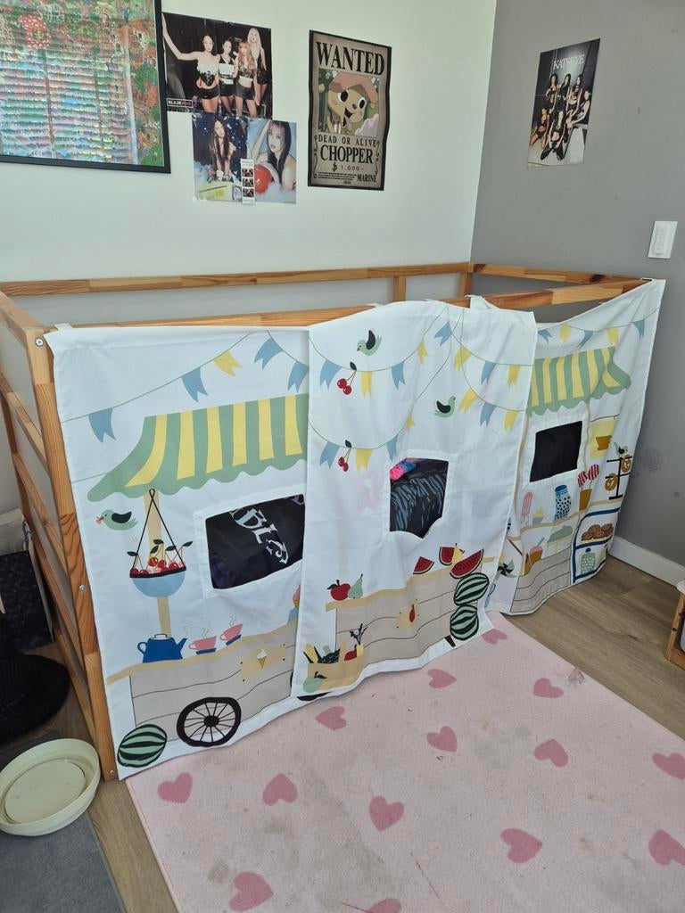 IKEA Kura omkeerbaar bed met speeltent, Ophalen, 85 tot 100 cm, Zo goed als nieuw, Hoogslaper of Stapelbed