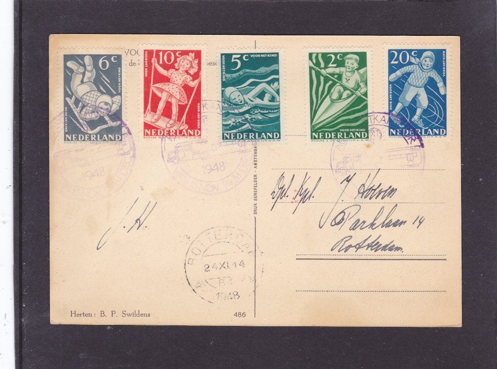 Autopostkantoor Kind 1948 op Comite kaart (389), Postzegels en Munten, Verzenden