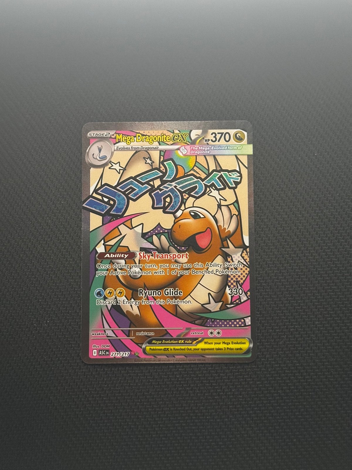 Pokemon Kaart Mega Dragonite EX van Ascended Heroes, Ophalen of Verzenden, Zo goed als nieuw, Losse kaart