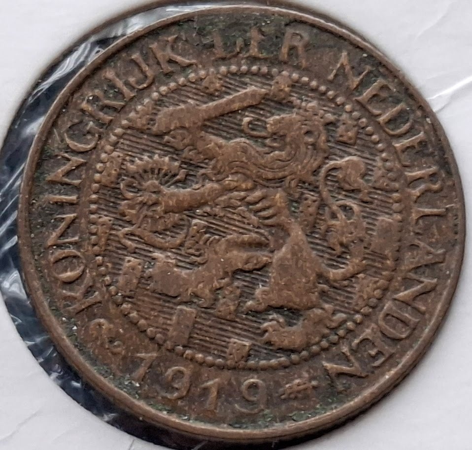 Nederland 1 cent 1919 - Wilhelmina *, Verzenden, Koningin Wilhelmina, 1 cent, Losse munt