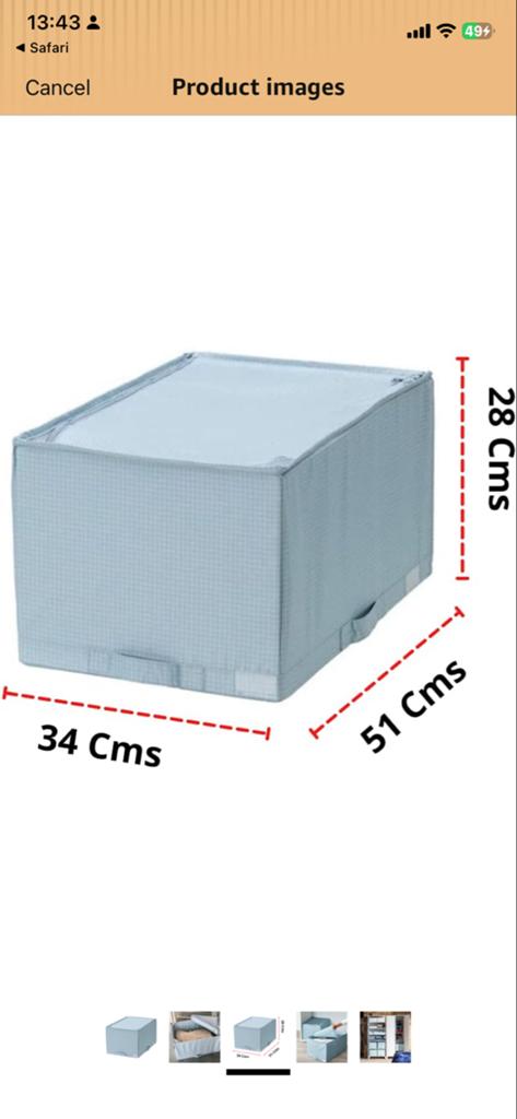 Ikea opbergbox - Handige opberger voor kleding/textiel, Gebruikt, Blauw, Ophalen of Verzenden, Modern