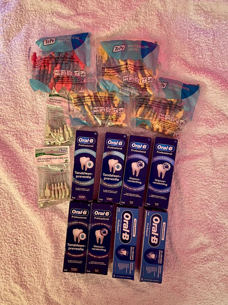 Interdentale borsteltjes Tepe ragers & Oral B Tandpasta, Ophalen, Nieuw, Tandpasta