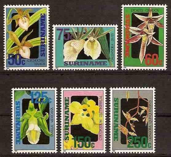 Suriname 721/6 postfris Orchideeen 1992, Ophalen of Verzenden, Postfris
