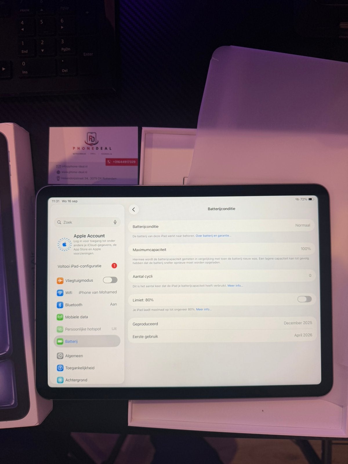 iPad Air M4 11 inch Wi-Fi + Cellular nieuw factuur+ Garantie, Computers en Software, Apple, Apple, Apple iPad, 11 inch