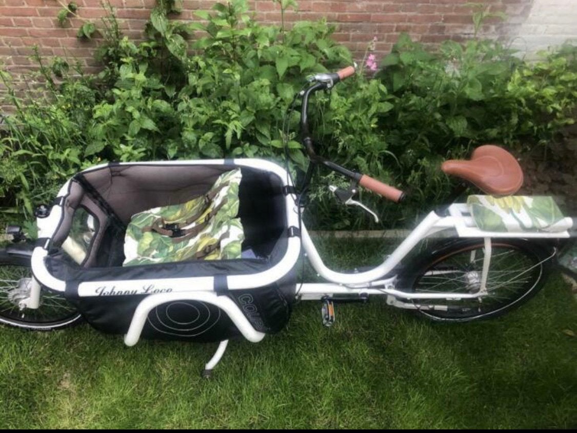 johnny Johnny loco coupe bakfiets met tropical banana leaf, Ophalen