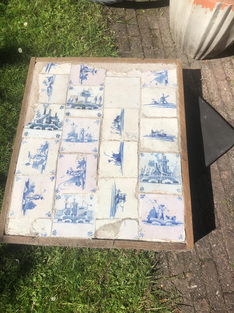 Plateau oud-Hollandse tegeltjes, Ophalen, Gebruikt, Vrijstaande haard, Houthaard