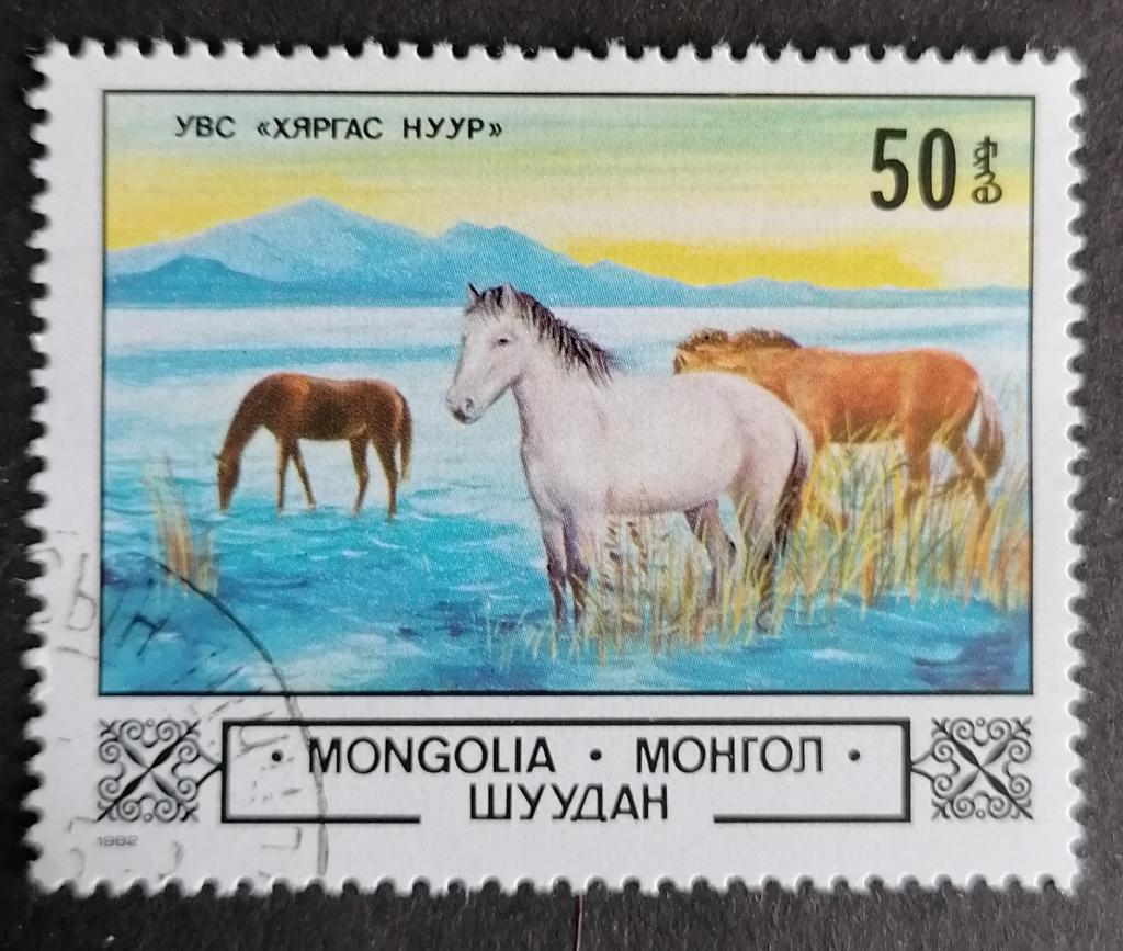 MONGOLIË - paarden 1982, Verzenden, Gestempeld, Centraal-Azië
