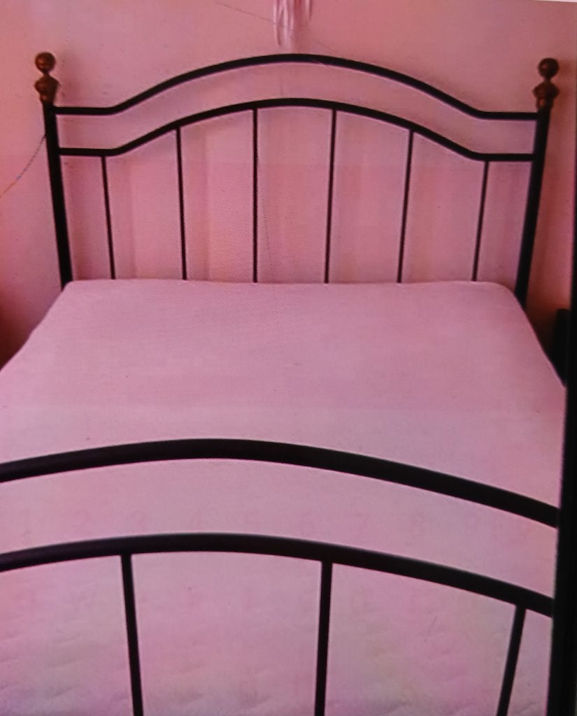 2pers bed 140x200. Zonder matras, Ophalen, Zwart, Tweepersoons, 140 cm