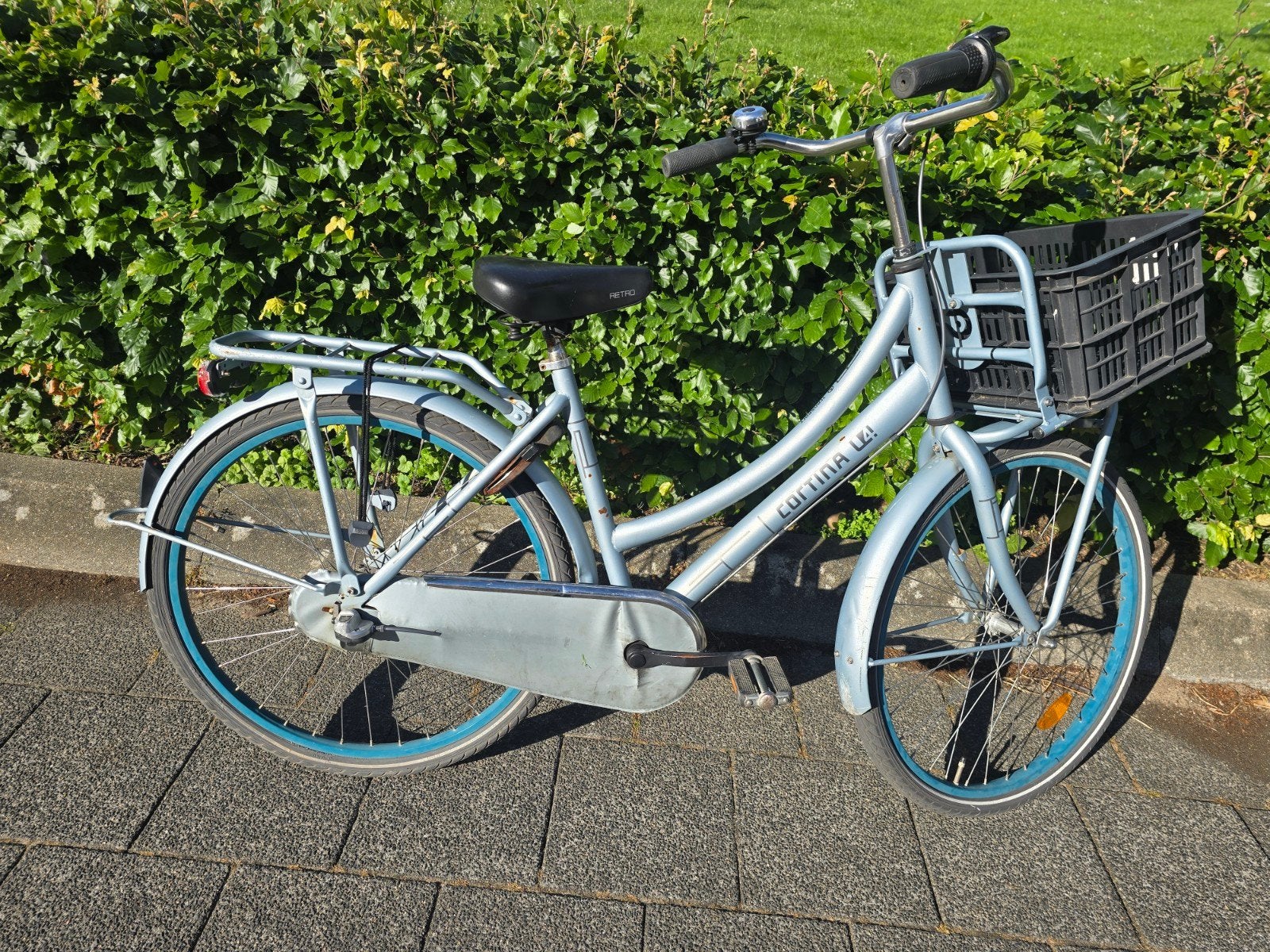 Cortina U4 Transportfiets 26 inch 3 versnellingen Basil krat, Terugtraprem, Gebruikt, Versnellingen, 50 tot 53 cm