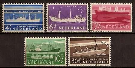 Nederland NVPH nr 688/92 gestempeld Zomerzegels 1957, Ophalen of Verzenden, Na 1940, Gestempeld