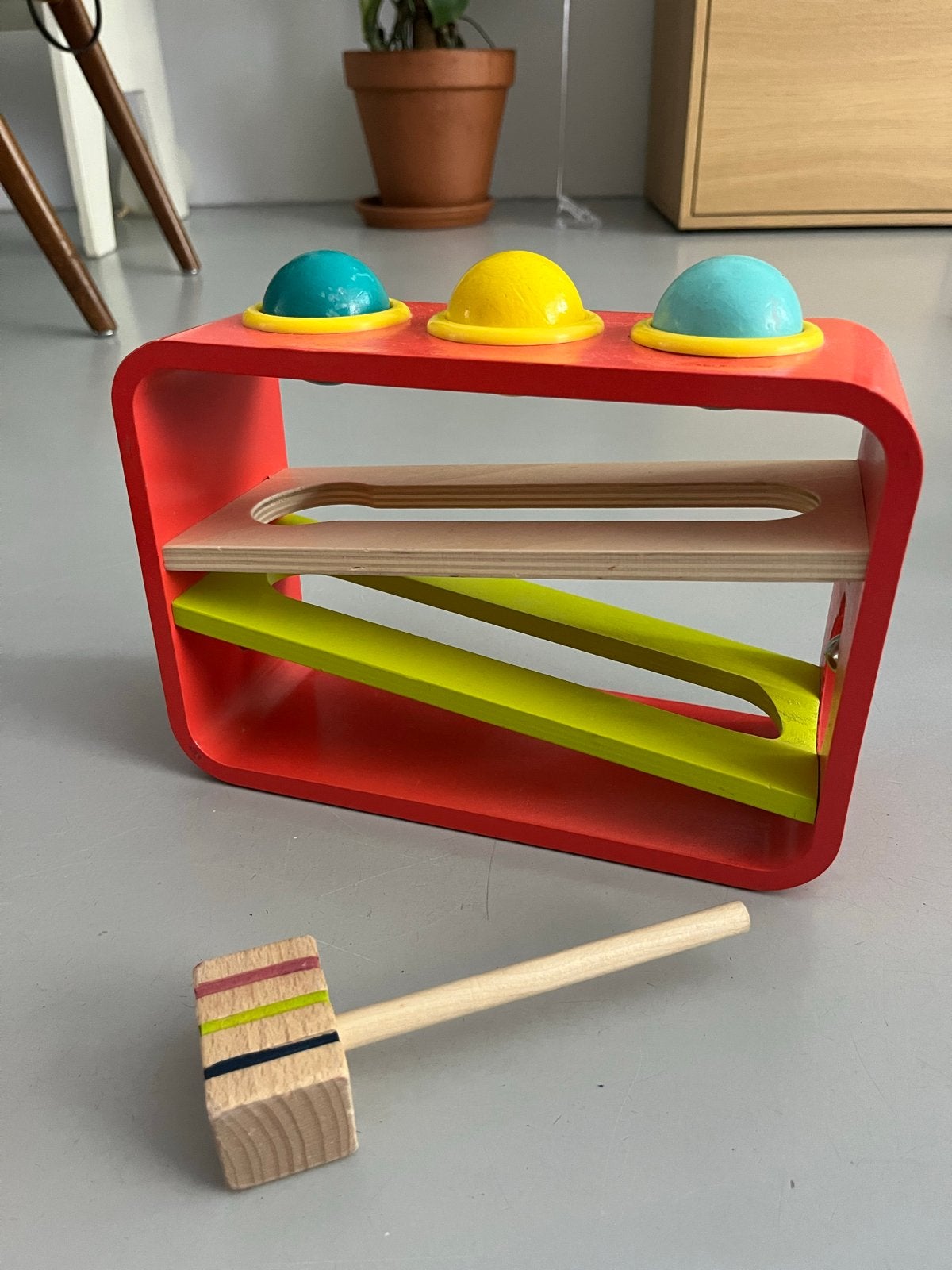 Janod Houten Hamertje Tik Speelgoed met Ballen, Ophalen, Gebruikt, Overige typen, Met geluid