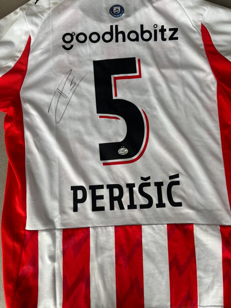 PSV thuisshirt (25/26) gesigneerd door Ivan Perisic, Maat XL, Verzenden, Zo goed als nieuw, Shirt