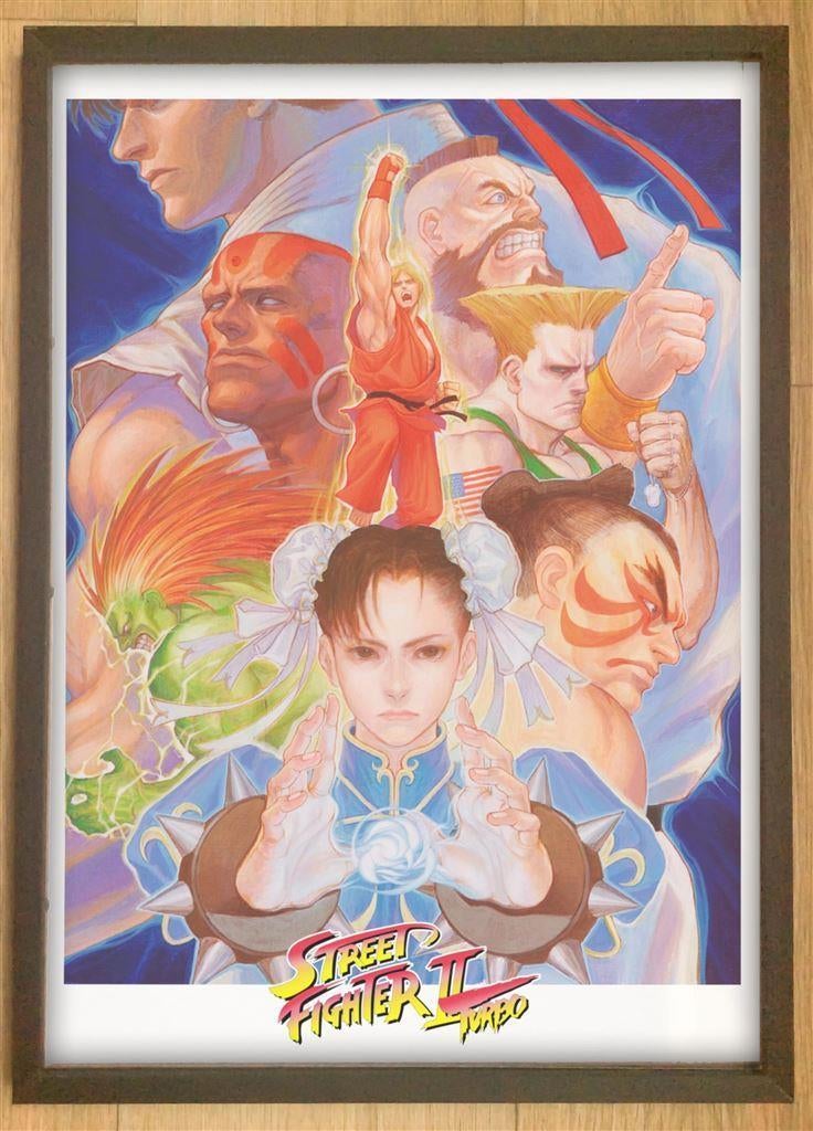 STREET FIGHTER 2 TURBO Videogame Art Poster in Lijst, Verzenden, Nieuw, A1 t/m A3, Film en Tv